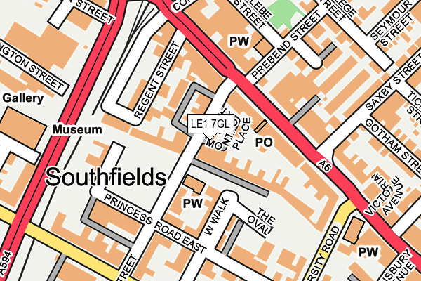 LE1 7GL map - OS OpenMap – Local (Ordnance Survey)