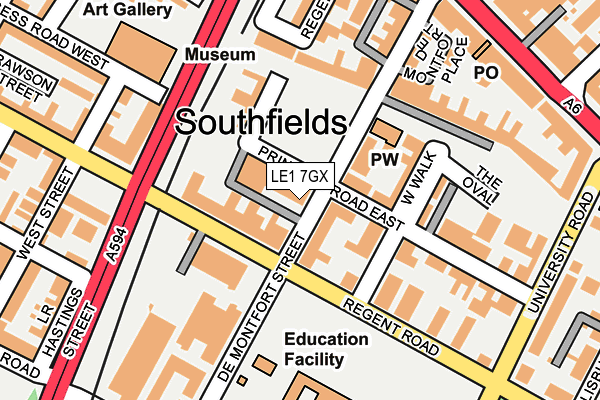 LE1 7GX map - OS OpenMap – Local (Ordnance Survey)