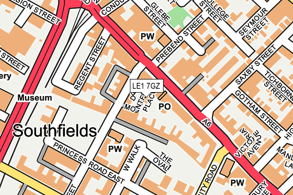 LE1 7GZ map - OS OpenMap – Local (Ordnance Survey)