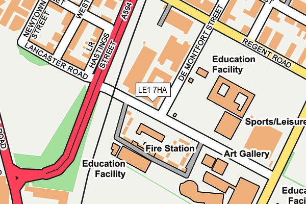 LE1 7HA map - OS OpenMap – Local (Ordnance Survey)