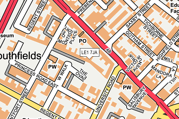 LE1 7JA map - OS OpenMap – Local (Ordnance Survey)