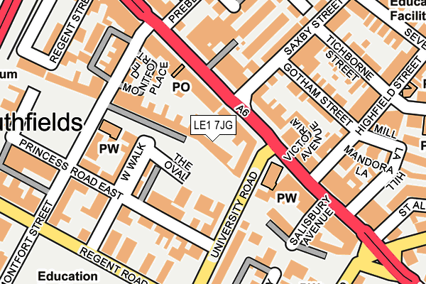 LE1 7JG map - OS OpenMap – Local (Ordnance Survey)