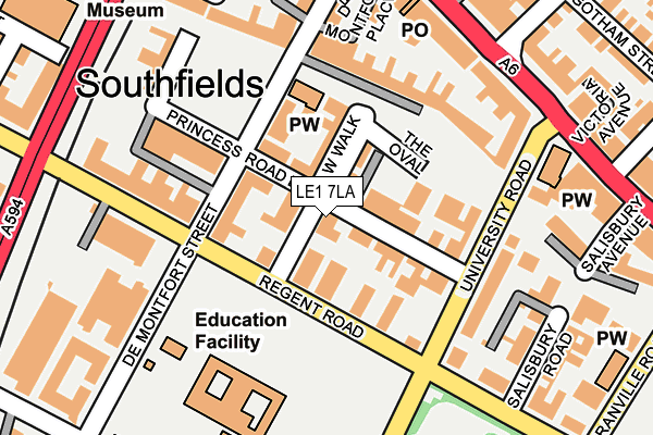 LE1 7LA map - OS OpenMap – Local (Ordnance Survey)