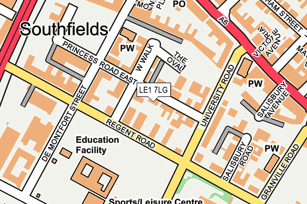 LE1 7LG map - OS OpenMap – Local (Ordnance Survey)