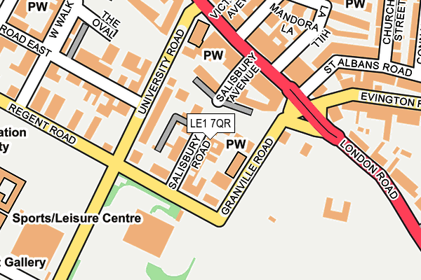 LE1 7QR map - OS OpenMap – Local (Ordnance Survey)