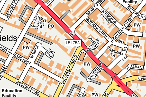 LE1 7RA map - OS OpenMap – Local (Ordnance Survey)