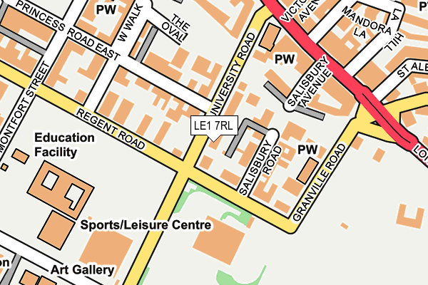 LE1 7RL map - OS OpenMap – Local (Ordnance Survey)