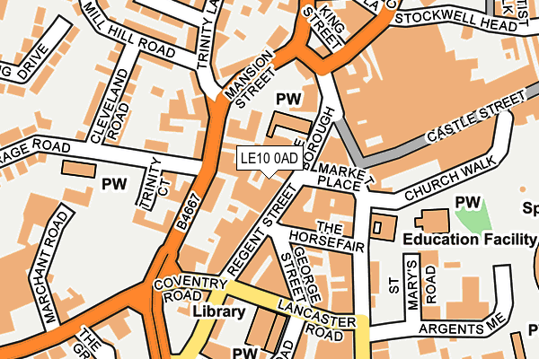 LE10 0AD map - OS OpenMap – Local (Ordnance Survey)