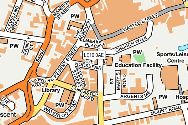 LE10 0AE map - OS OpenMap – Local (Ordnance Survey)