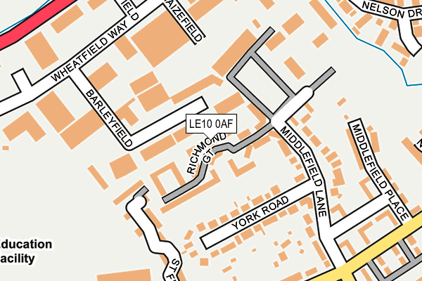 LE10 0AF map - OS OpenMap – Local (Ordnance Survey)