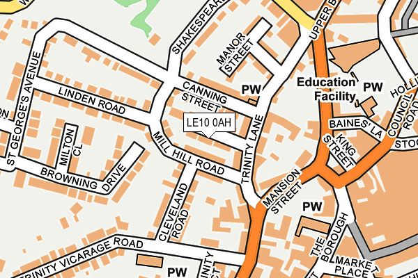 LE10 0AH map - OS OpenMap – Local (Ordnance Survey)