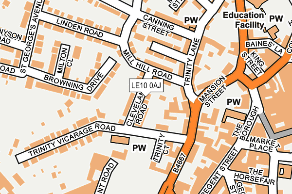 LE10 0AJ map - OS OpenMap – Local (Ordnance Survey)