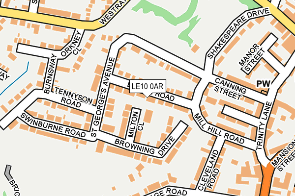 LE10 0AR map - OS OpenMap – Local (Ordnance Survey)