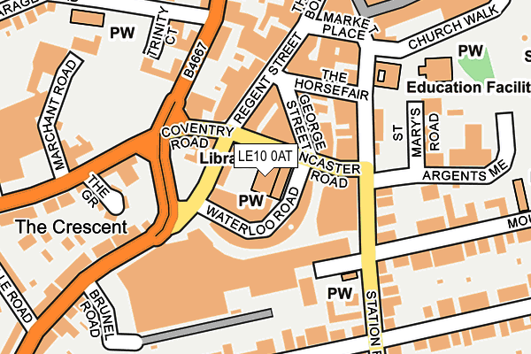 LE10 0AT map - OS OpenMap – Local (Ordnance Survey)