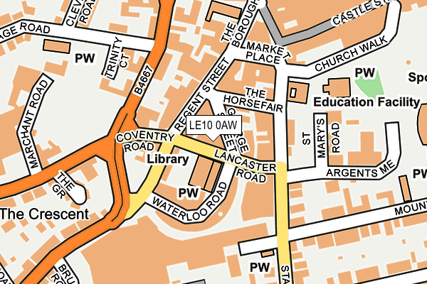 LE10 0AW map - OS OpenMap – Local (Ordnance Survey)