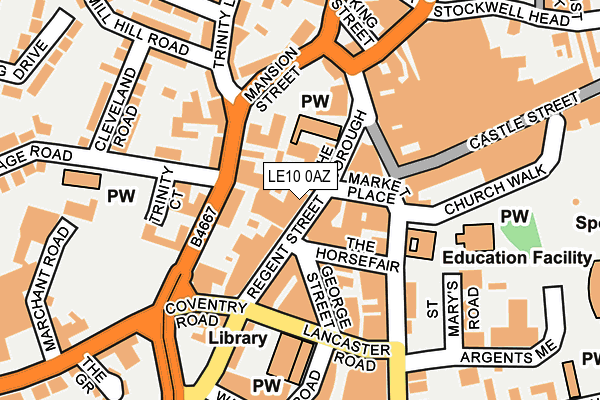 LE10 0AZ map - OS OpenMap – Local (Ordnance Survey)
