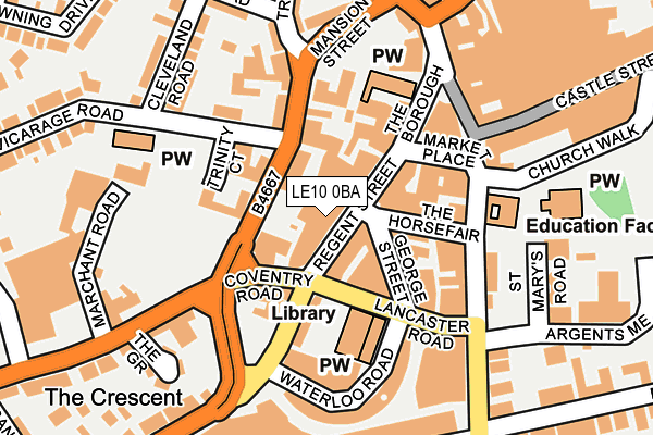 LE10 0BA map - OS OpenMap – Local (Ordnance Survey)
