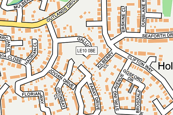 LE10 0BE map - OS OpenMap – Local (Ordnance Survey)