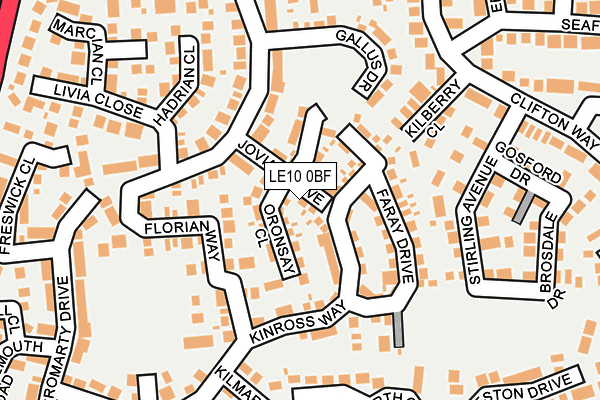 LE10 0BF map - OS OpenMap – Local (Ordnance Survey)