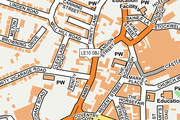 LE10 0BJ map - OS OpenMap – Local (Ordnance Survey)