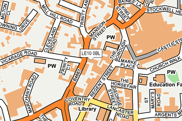 LE10 0BL map - OS OpenMap – Local (Ordnance Survey)