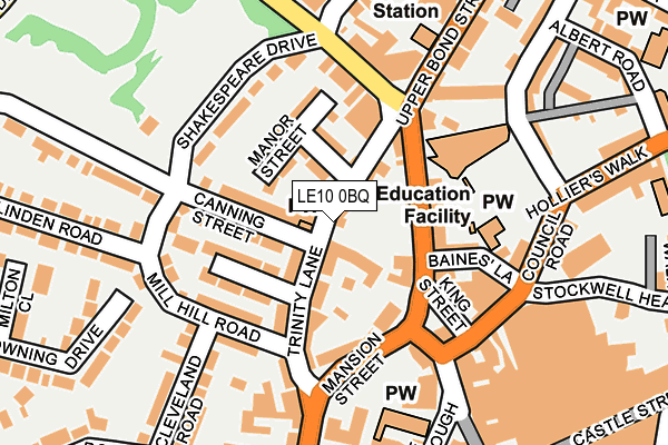 LE10 0BQ map - OS OpenMap – Local (Ordnance Survey)