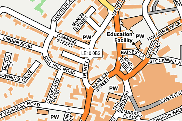 LE10 0BS map - OS OpenMap – Local (Ordnance Survey)