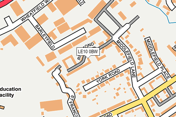 LE10 0BW map - OS OpenMap – Local (Ordnance Survey)