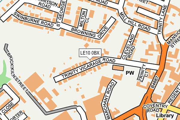 LE10 0BX map - OS OpenMap – Local (Ordnance Survey)