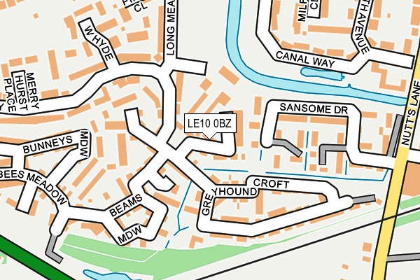 LE10 0BZ map - OS OpenMap – Local (Ordnance Survey)