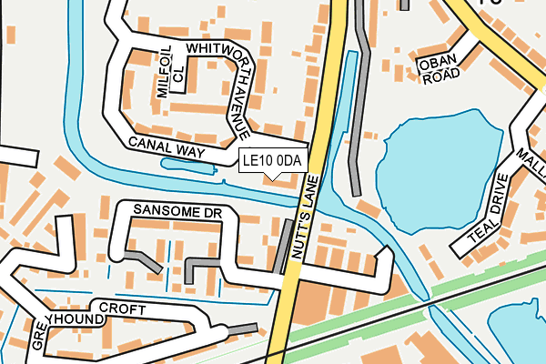 LE10 0DA map - OS OpenMap – Local (Ordnance Survey)