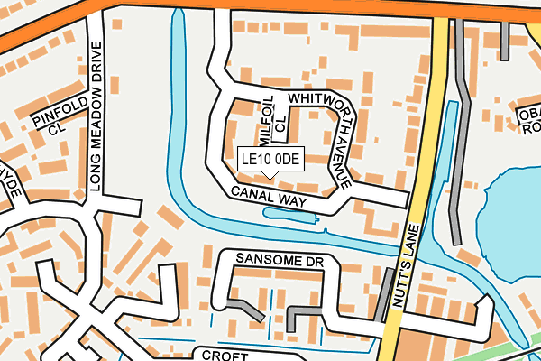 LE10 0DE map - OS OpenMap – Local (Ordnance Survey)