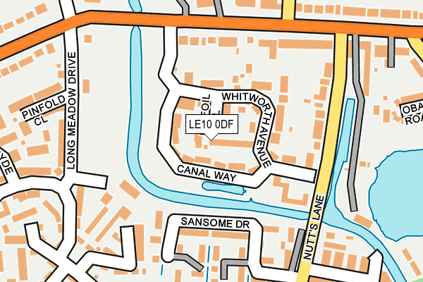 LE10 0DF map - OS OpenMap – Local (Ordnance Survey)