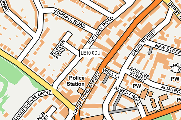 LE10 0DU map - OS OpenMap – Local (Ordnance Survey)