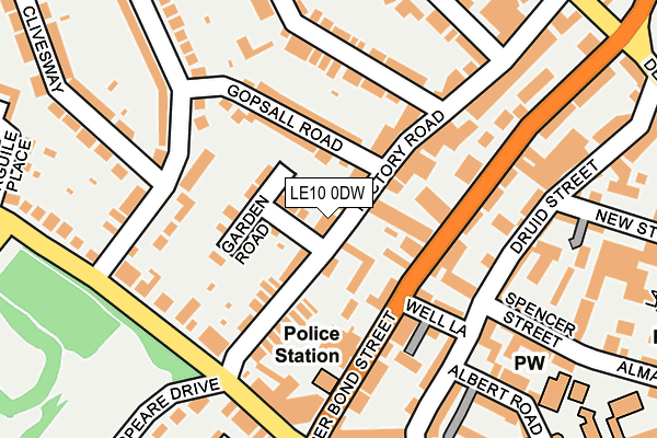 LE10 0DW map - OS OpenMap – Local (Ordnance Survey)