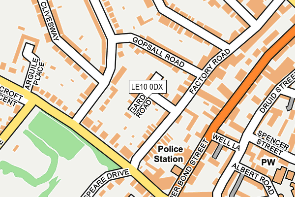 LE10 0DX map - OS OpenMap – Local (Ordnance Survey)