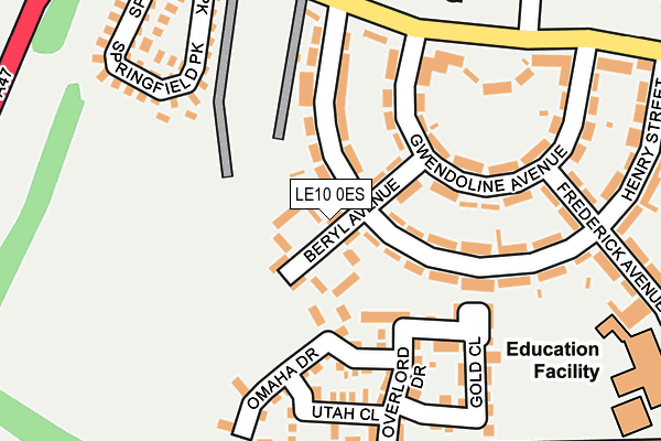 LE10 0ES map - OS OpenMap – Local (Ordnance Survey)