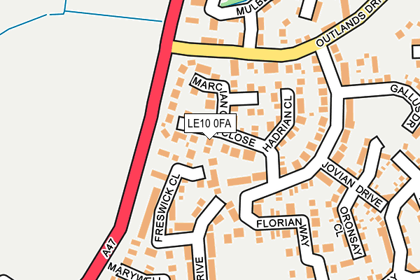 LE10 0FA map - OS OpenMap – Local (Ordnance Survey)