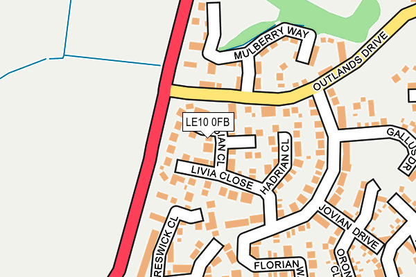 LE10 0FB map - OS OpenMap – Local (Ordnance Survey)