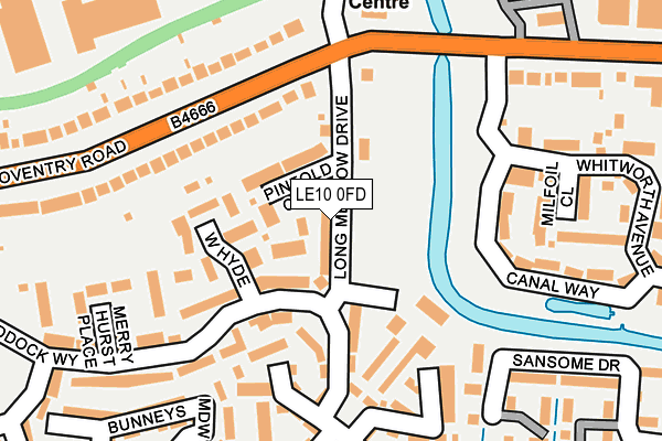 LE10 0FD map - OS OpenMap – Local (Ordnance Survey)