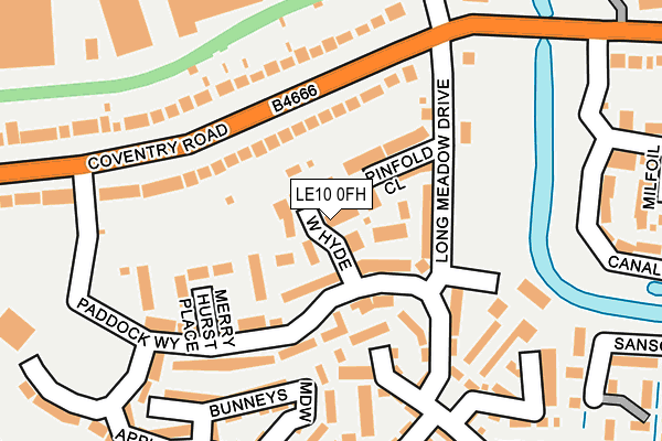 LE10 0FH map - OS OpenMap – Local (Ordnance Survey)