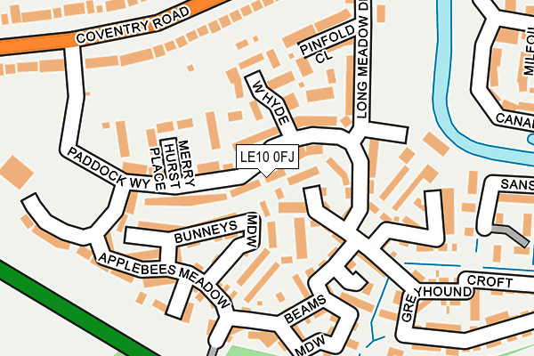 LE10 0FJ map - OS OpenMap – Local (Ordnance Survey)