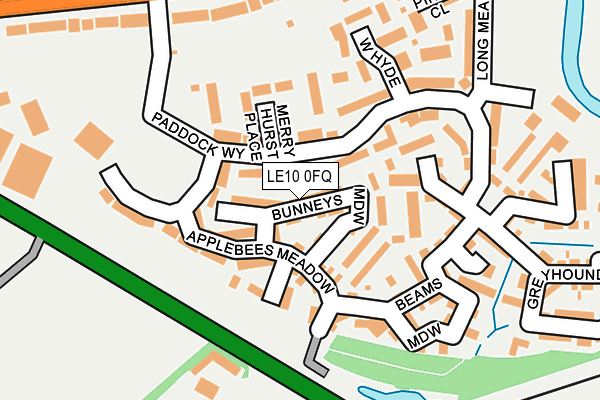 LE10 0FQ map - OS OpenMap – Local (Ordnance Survey)