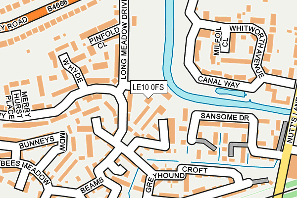 LE10 0FS map - OS OpenMap – Local (Ordnance Survey)