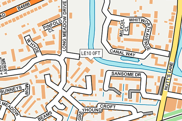 LE10 0FT map - OS OpenMap – Local (Ordnance Survey)