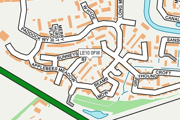 LE10 0FW map - OS OpenMap – Local (Ordnance Survey)