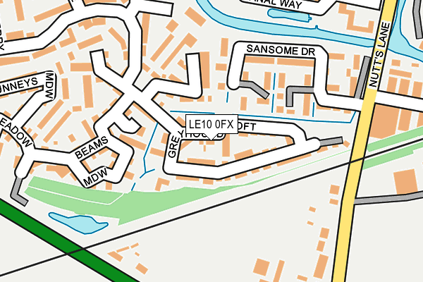 LE10 0FX map - OS OpenMap – Local (Ordnance Survey)