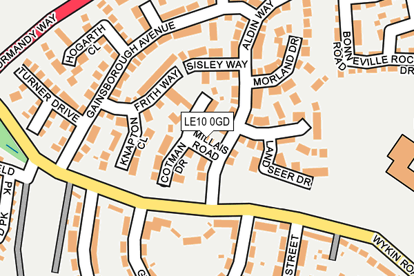 LE10 0GD map - OS OpenMap – Local (Ordnance Survey)