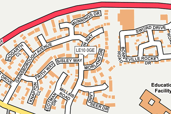 LE10 0GE map - OS OpenMap – Local (Ordnance Survey)