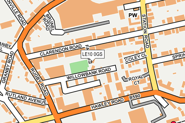 LE10 0GS map - OS OpenMap – Local (Ordnance Survey)